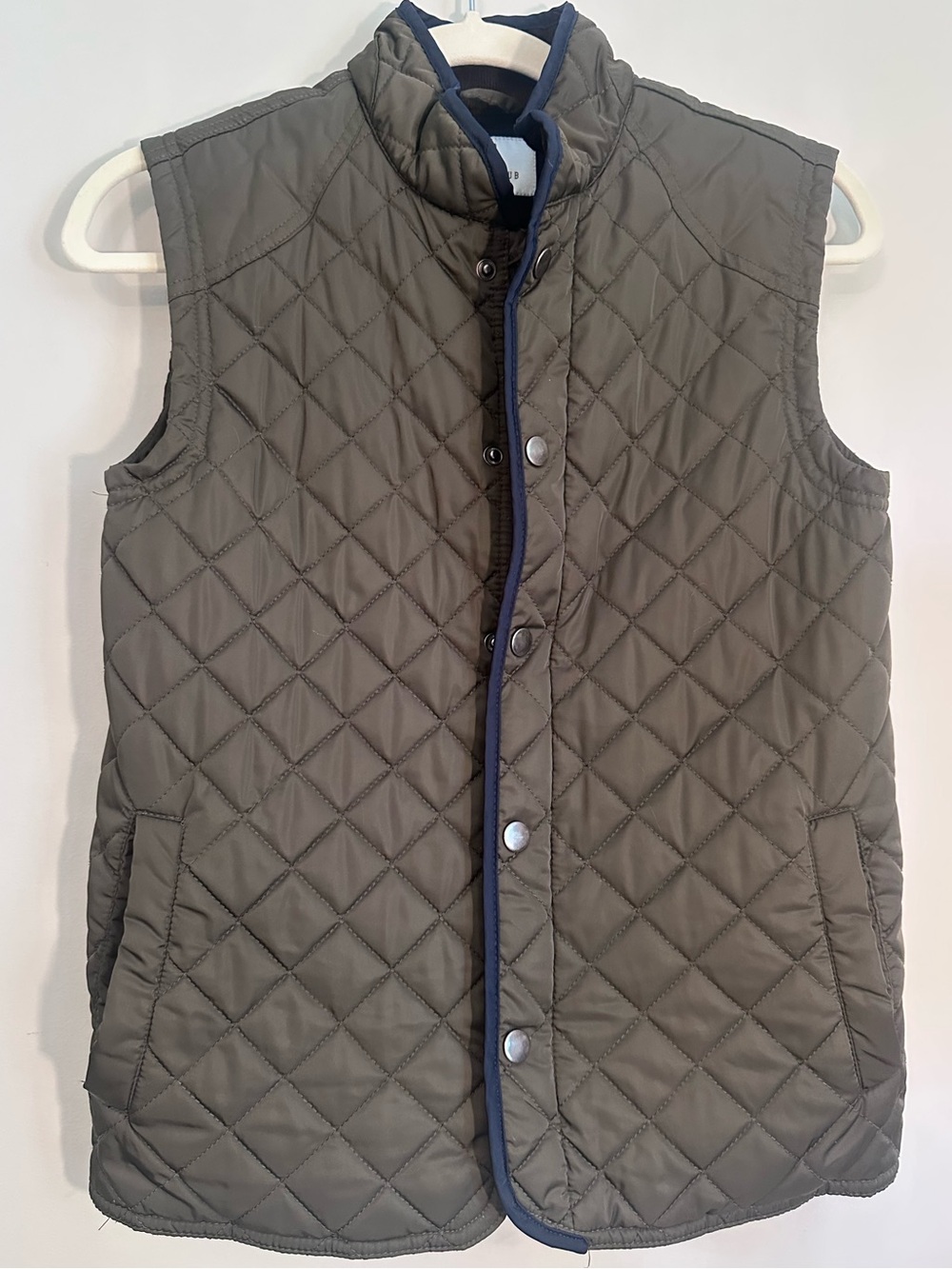 Class Club Quilted Fleece Lined Vest Boys/Girls Size 10/12 Green Corduroy Preppy